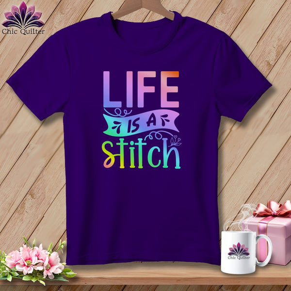MyDesigns Physical Item S / Team Purple Life is a stitch ~ Relaxed Fit Tee