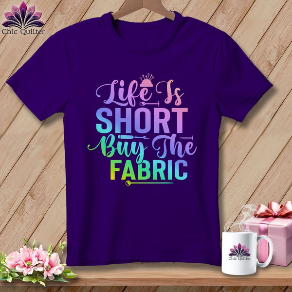 MyDesigns Physical Item S / Team Purple Life is Short Buy the Fabric ~ Relaxed Fit Tee