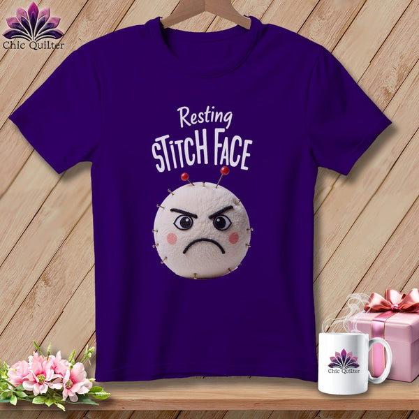 MyDesigns Physical Item S / Team Purple Ouch - Resting Stitch Face ~ Relaxed Fit Tee