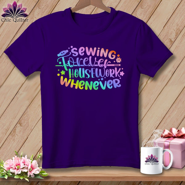 MyDesigns Physical Item S / Team Purple Sewing Forever Housework Whenever ~ Relaxed Fit Tee
