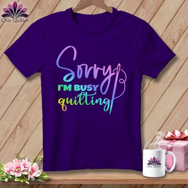 MyDesigns Physical Item S / Team Purple Sorry I'm Busy Quilting ~ Relaxed Fit Tee