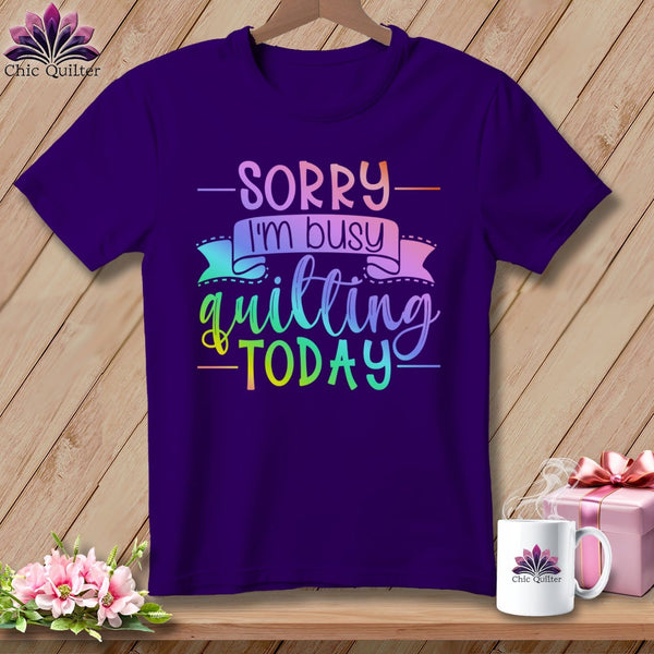 MyDesigns Physical Item S / Team Purple Sorry I'm busy quilting today ~ Relaxed Fit Tee
