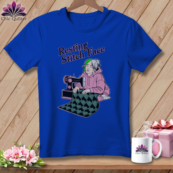 MyDesigns Physical Item S / True Royal Bias Billie - Resting Stitch Face ~ Relaxed Fit Tee