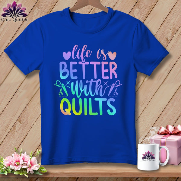 MyDesigns Physical Item S / True Royal LIfe is Better with Quilts ~ Relaxed Fit Tee