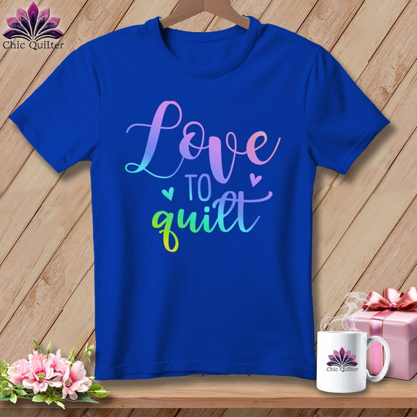 MyDesigns Physical Item S / True Royal Love To Quilt ~ Relaxed Fit Tee