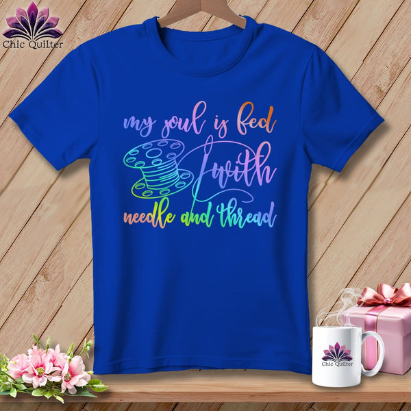 MyDesigns Physical Item S / True Royal My soul is fed with a needle and thread ~ Relaxed Fit Tee
