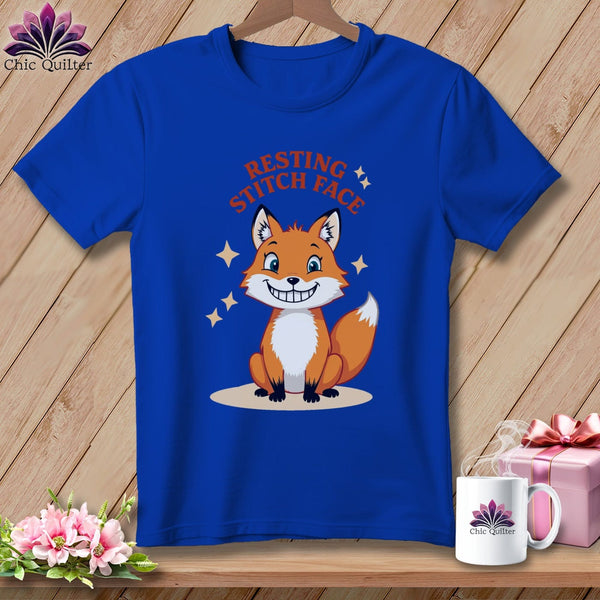 MyDesigns Physical Item S / True Royal Silly Fox - Resting Stitch Face ~ Relaxed Fit Tee