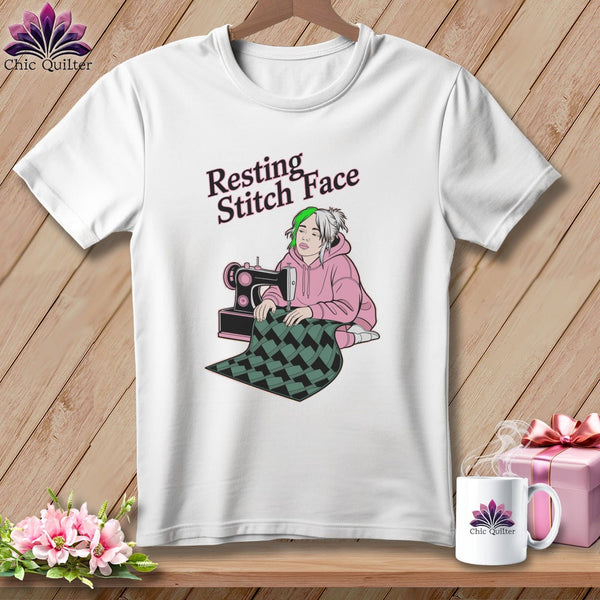 MyDesigns Physical Item S / White Bias Billie - Resting Stitch Face ~ Premium Tee