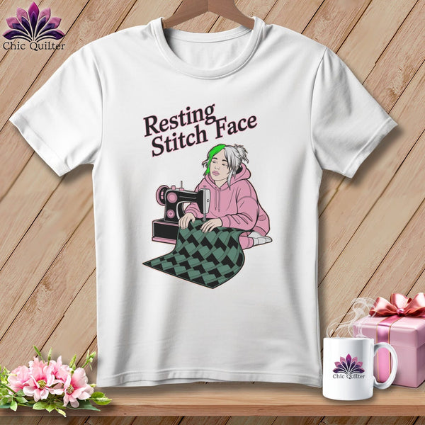 MyDesigns Physical Item S / White Bias Billie - Resting Stitch Face ~ Relaxed Fit Tee