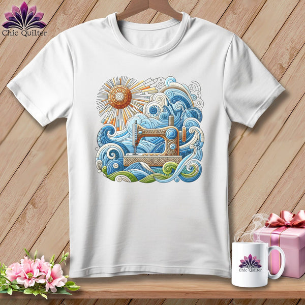 MyDesigns Physical Item S / White Breezy Quilting ~ Relaxed Fit Tee