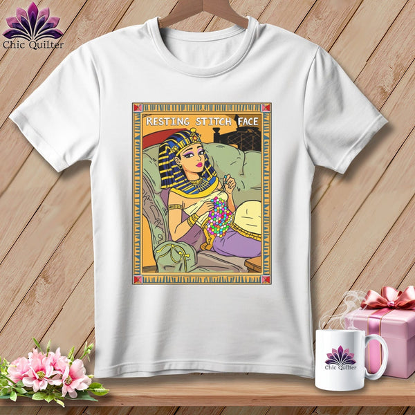 MyDesigns Physical Item S / White Cleo Patch Ra - Resting Stitch Face ~ Relaxed Fit Tee