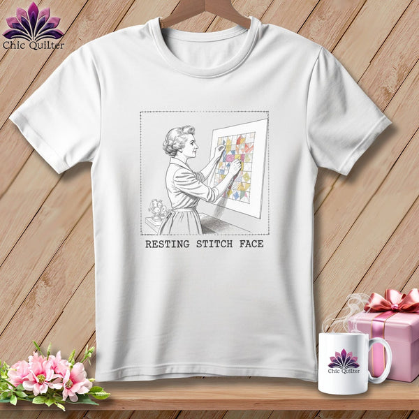 MyDesigns Physical Item S / White El-Seam--Nor Roosevelt - Resting Stitch Face ~ Relaxed Fit Tee