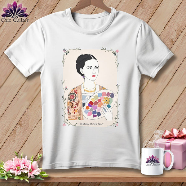 MyDesigns Physical Item S / White Georgia O-Sew - Resting Stitch Face ~ Relaxed Fit Tee