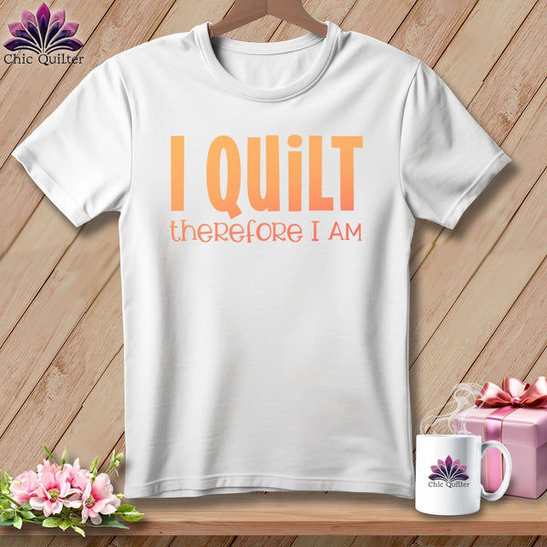 MyDesigns Physical Item S / White I Quilt Therefore I Am ~ Relaxed Fit Tee