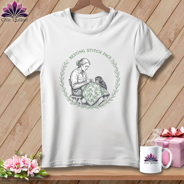 MyDesigns Physical Item S / White Jane Good-stitch - Resting Stitch Face ~ Relaxed Fit Tee