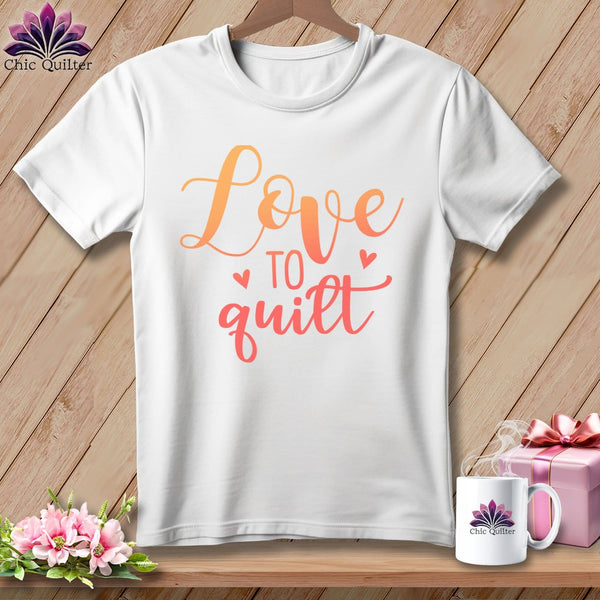 MyDesigns Physical Item S / White Love To Quilt ~ Relaxed Fit Tee