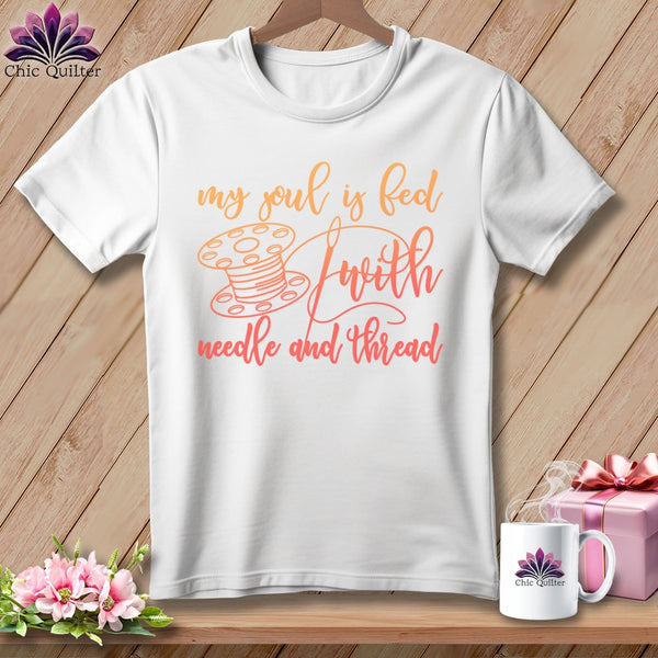 MyDesigns Physical Item S / White My soul is fed with a needle and thread ~ Relaxed Fit Tee