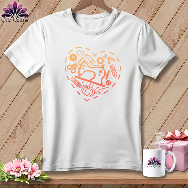 MyDesigns Physical Item S / White Quilting Heart ~ Relaxed Fit Tee