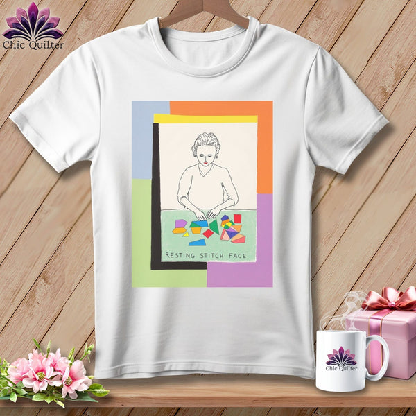 MyDesigns Physical Item S / White Sew-Nia Delaunay - Resting Stitch Face ~ Relaxed Fit Tee