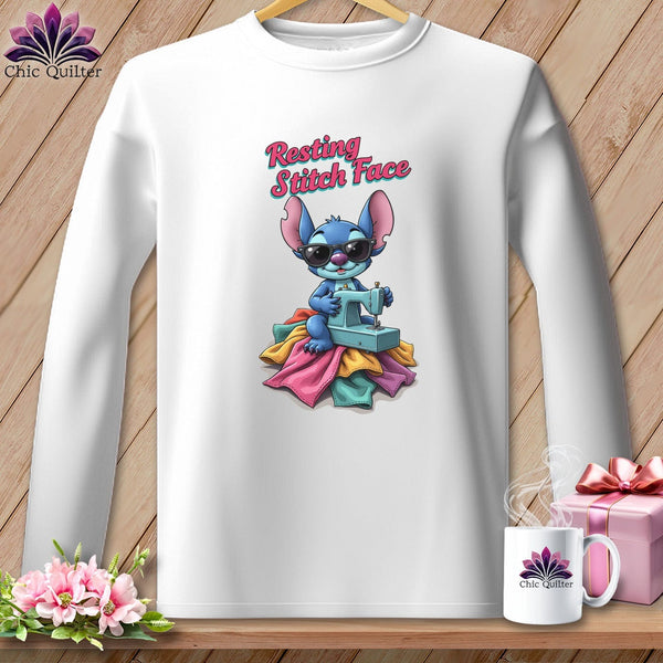 MyDesigns Physical Item S / White Snither Stitcher - Resting Stitch Face ~ Long Sleeve Tee