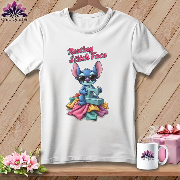 MyDesigns Physical Item S / White Snither Stitcher - Resting Stitch Face ~ Premium Tee