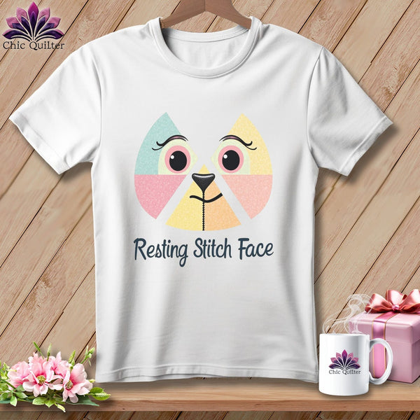 MyDesigns Physical Item S / White Stitchy Face - Resting Stitch Face ~ Relaxed Fit Tee