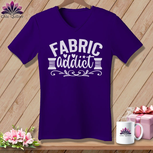MyDesigns Physical Item Team Purple / S Fabric Addict ~SuperSoft V-Neck Tee