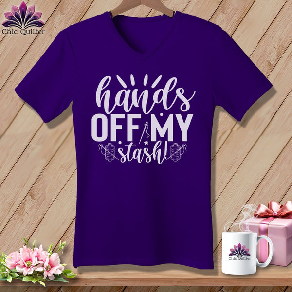 MyDesigns Physical Item Team Purple / S Hands Off My Stash ~SuperSoft V-Neck Tee