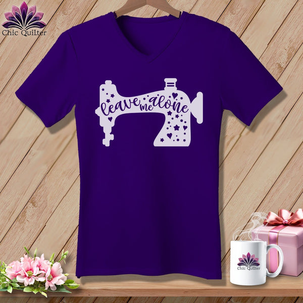 MyDesigns Physical Item Team Purple / S Leave Me Alone ~SuperSoft V-Neck Tee