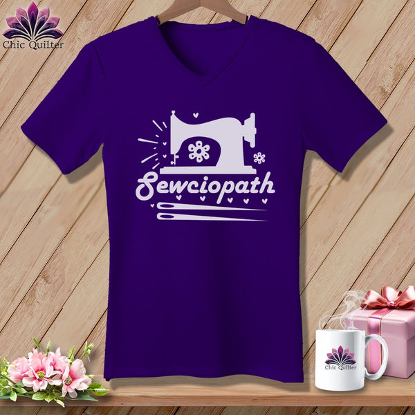 MyDesigns Physical Item Team Purple / S Sewciopath ~SuperSoft V-Neck Tee