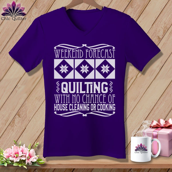 MyDesigns Physical Item Team Purple / S Weekend Forecast ~SuperSoft V-Neck Tee