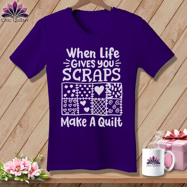 MyDesigns Physical Item Team Purple / S When Life Gives You Scraps ~SuperSoft V-Neck Tee
