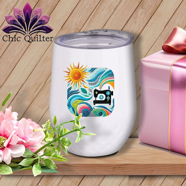 MyDesigns Physical Item White / 12 oz Creative Breezes ~ 12oz Wine Tumbler with Lid
