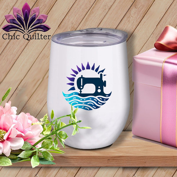 MyDesigns Physical Item White / 12 oz Ripple Radiance ~ 12oz Wine Tumbler with Lid
