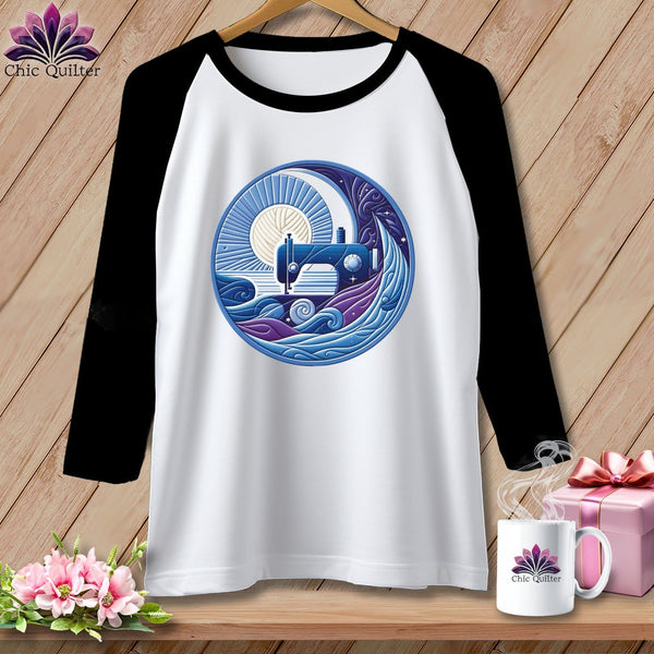 MyDesigns Physical Item White/Black / S Lakeshore Breezes ~ Raglan 3/4 Sleeve Tee