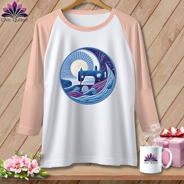MyDesigns Physical Item White/Heather Peach / XS Lakeshore Breezes ~ Raglan 3/4 Sleeve Tee