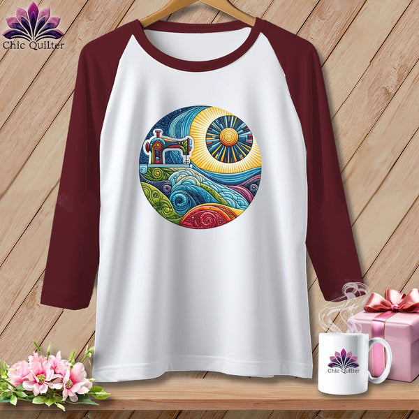 MyDesigns Physical Item White/Maroon / XS Seam Surfing ~ Raglan 3/4 Sleeve Tee