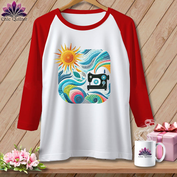 MyDesigns Physical Item White/Red / S Creative Breezes ~ Raglan 3/4 Sleeve Tee