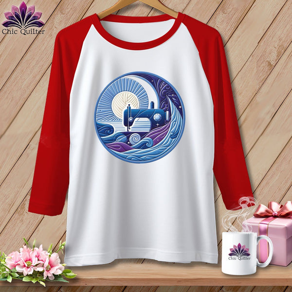 MyDesigns Physical Item White/Red / S Lakeshore Breezes ~ Raglan 3/4 Sleeve Tee