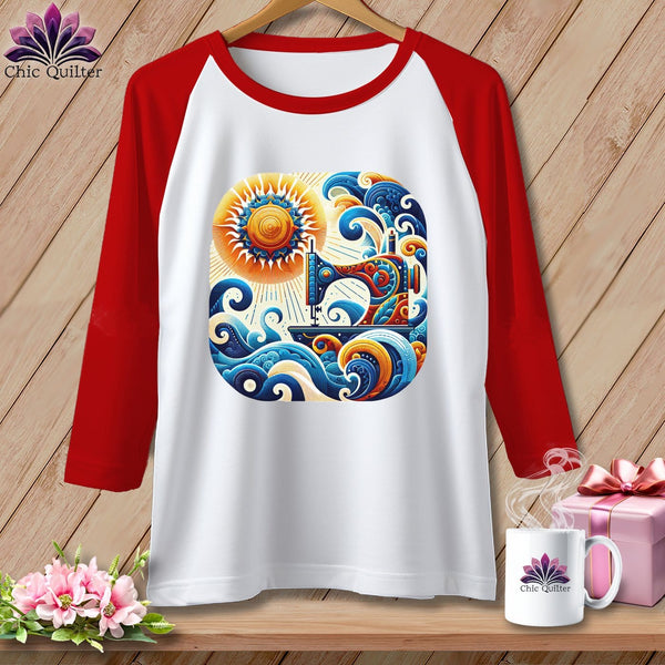 MyDesigns Physical Item White/Red / S Sunset Dream Threads ~ Raglan 3/4 Sleeve Tee