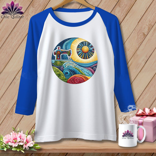 MyDesigns Physical Item White/Royal / S Seam Surfing ~ Raglan 3/4 Sleeve Tee