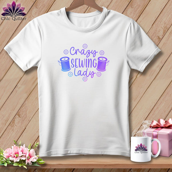 MyDesigns Physical Item White / S Crazy sewing lady ~Premium Tee