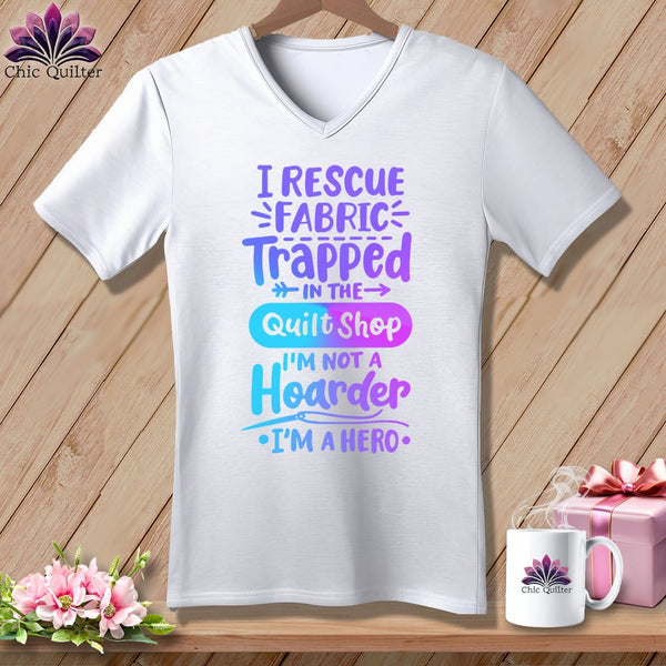 MyDesigns Physical Item White / S I Rescue Fabric Trapped ~SuperSoft V-Neck Tee