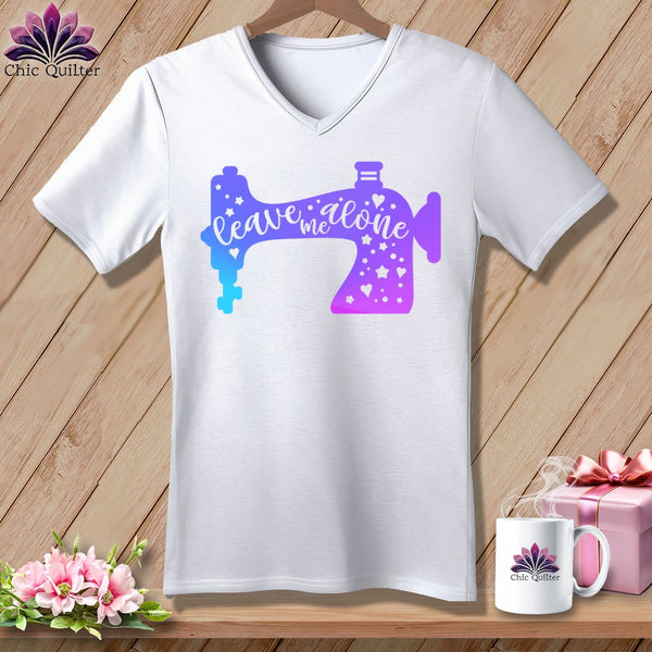 MyDesigns Physical Item White / S Leave Me Alone ~SuperSoft V-Neck Tee