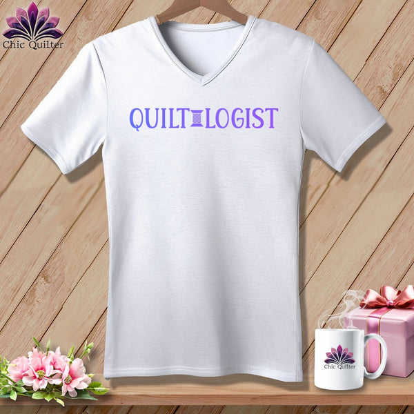 MyDesigns Physical Item White / S Quilt Logist ~SuperSoft V-Neck Tee