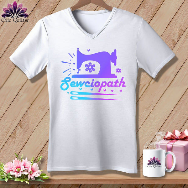 MyDesigns Physical Item White / S Sewciopath ~SuperSoft V-Neck Tee