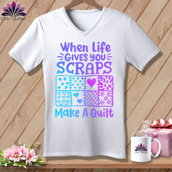 MyDesigns Physical Item White / S When Life Gives You Scraps ~SuperSoft V-Neck Tee