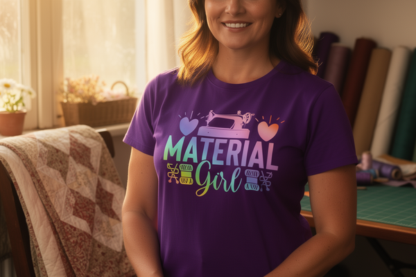 lifestyle scene ~ Material Girl ~ Women's Fit Tee ~ Chic Quilter