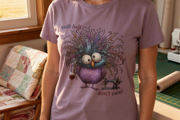 lifestyle scene ~ Velma Nightwing ~ Comfort Color Premium Tee ~ Chic Quilter