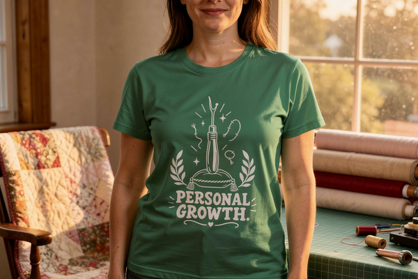 lifestyle scene ~ Personal Growth Era ~ Comfort Colors Premium Tee ~ Chic Quilter